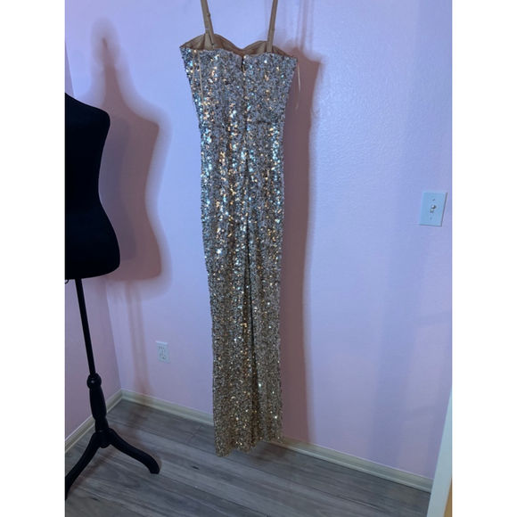 Women's Dress the Population Silver Jumpsuit Size S - Picture 3 of 5